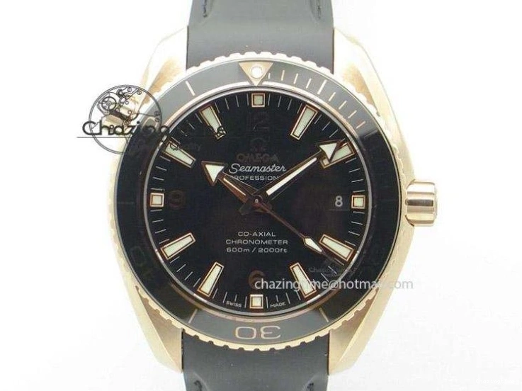 0517 Seamaster Pro Chrono RG Best Edition Black Ceramic Black Dial On RG Bracelet A ComfortFit 8130
